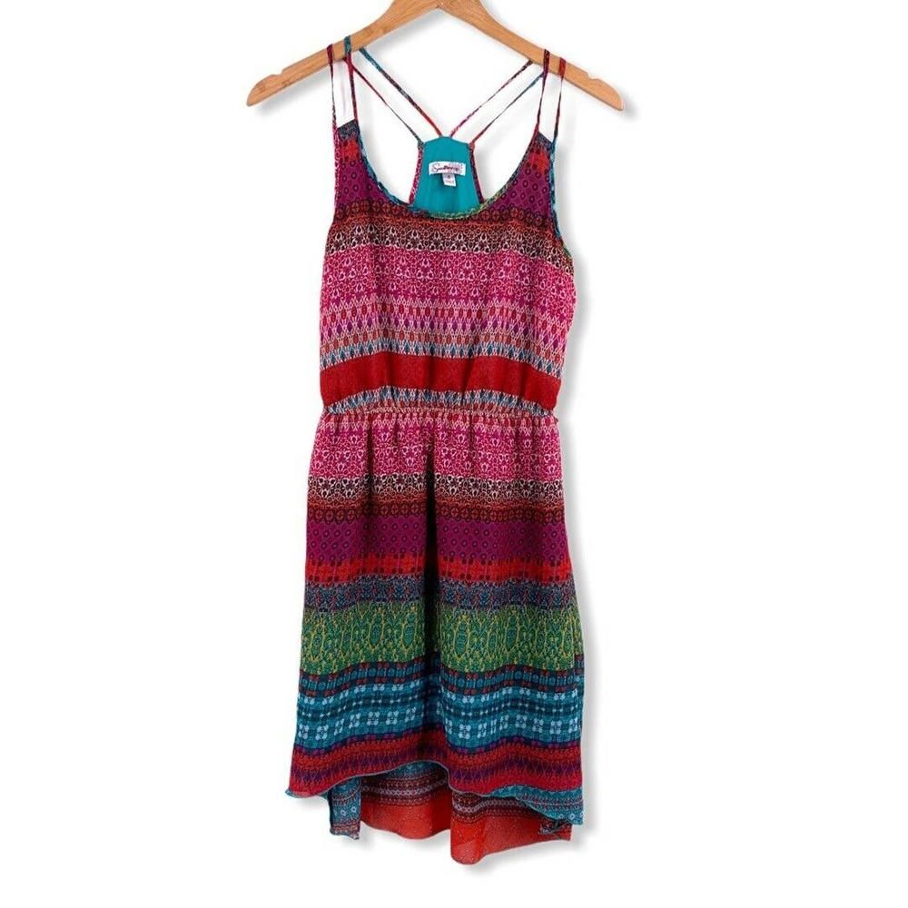 Speechless Multicolor Bright Sleeveless Dress S
